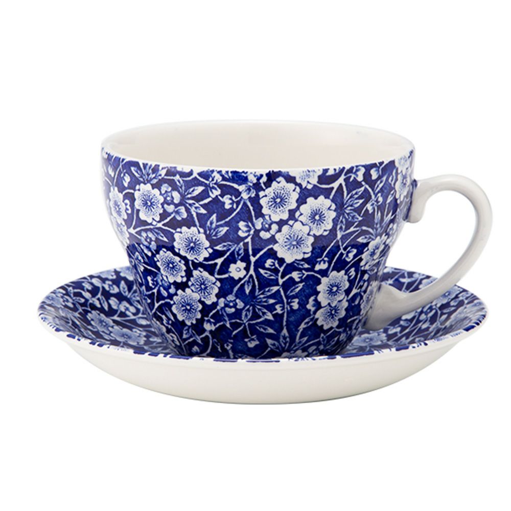 バーレイ ブルーキャリコ ブレックファーストカップ＆ソーサー 430ml