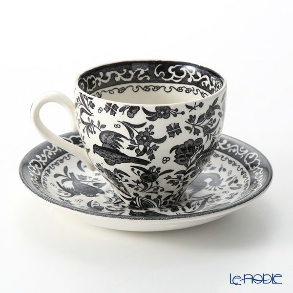 バーレイ ブラックリーガルピーコック ティーカップ＆ソーサー 210ml