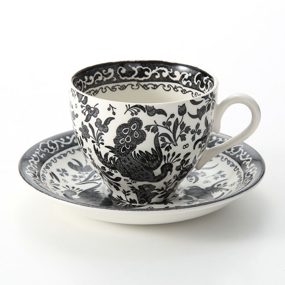 バーレイ ブラックリーガルピーコック ティーカップ＆ソーサー 210ml