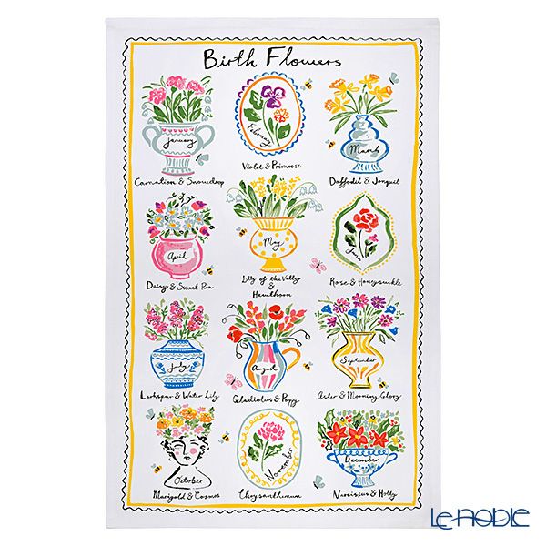 アルスターウィーバーズ バースデーマンス フラワー 誕生花 ティータオル コットン