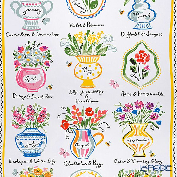 アルスターウィーバーズ バースデーマンス フラワー 誕生花 ティータオル コットン