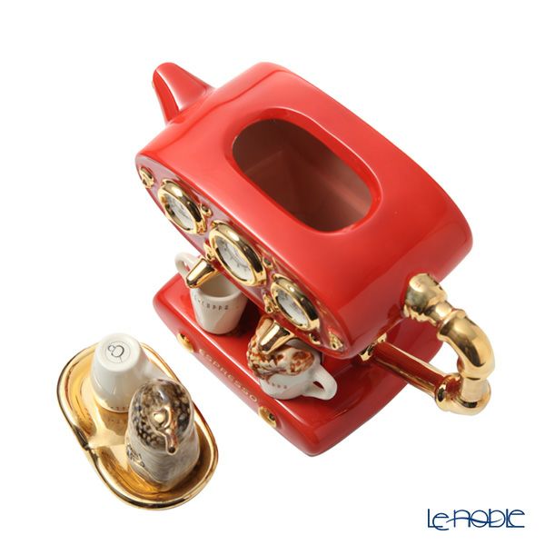 ティーポッタリー Teapottery ダブルエスプレッソマシン レッド 24×11×23 L