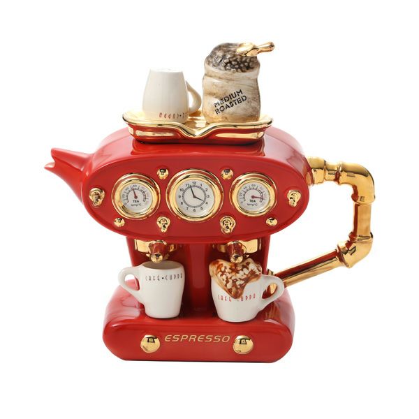 ティーポッタリー Teapottery ダブルエスプレッソマシン レッド 24×11×23 L