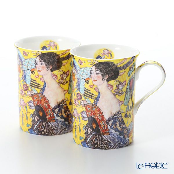 プリモビアンコ アートコレクション マグ ペア クリムト 「扇子を持つ女性」