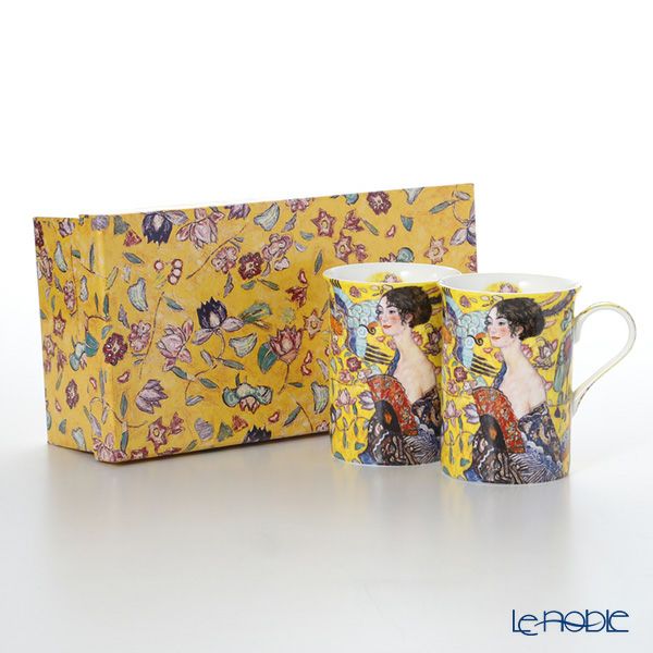 プリモビアンコ アートコレクション マグ ペア クリムト 「扇子を持つ女性」