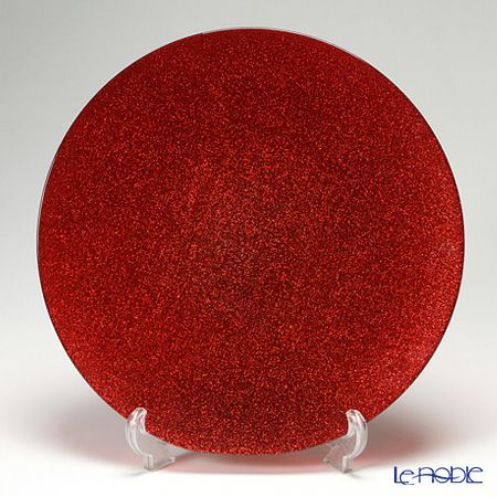Vetro Felice ヴェトロ フェリーチェ グリッター プレート 35cm レッド