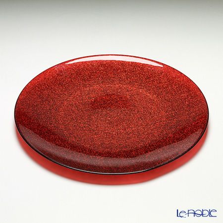 Vetro Felice ヴェトロ フェリーチェ グリッター プレート 35cm レッド