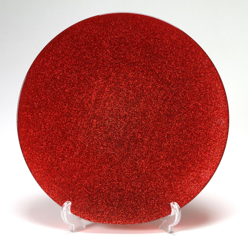 Vetro Felice ヴェトロ フェリーチェ グリッター プレート 35cm レッド