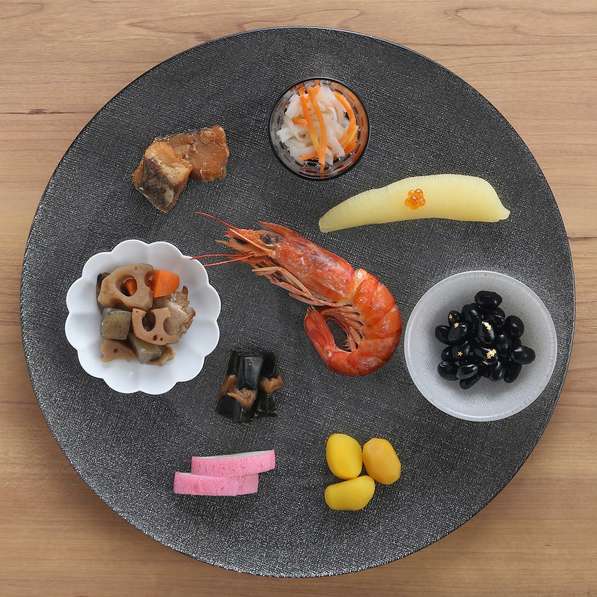 Vetro Felice ヴェトロ フェリーチェ グリッター プレート 35cm ダークグレイ