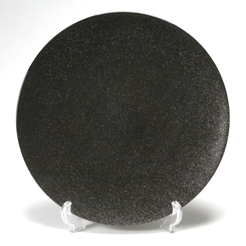 Vetro Felice ヴェトロ フェリーチェ グリッター プレート 35cm ダークグレイ