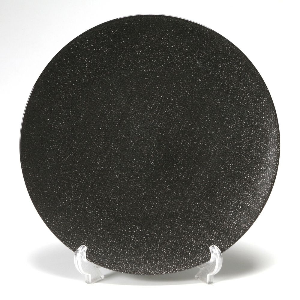 Vetro Felice ヴェトロ フェリーチェ グリッター プレート 35cm ダークグレイ