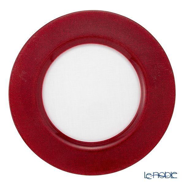 Vetro Felice ヴェトロ フェリーチェ グリッター チャージャープレート 33cm レッド＆クリア