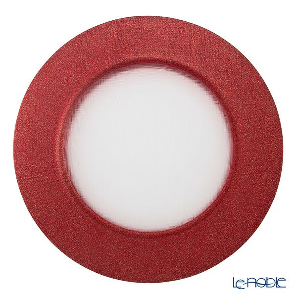 Vetro Felice ヴェトロ フェリーチェ グリッター チャージャープレート 33cm レッド＆クリア