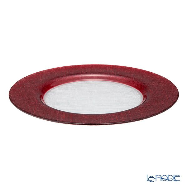 Vetro Felice ヴェトロ フェリーチェ グリッター チャージャープレート 33cm レッド＆クリア