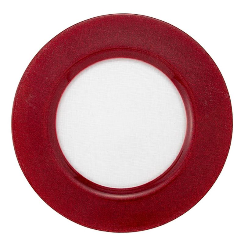 Vetro Felice ヴェトロ フェリーチェ グリッター チャージャープレート 33cm レッド＆クリア