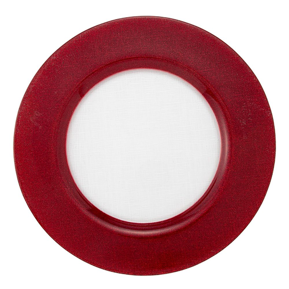 Vetro Felice ヴェトロ フェリーチェ グリッター チャージャープレート 33cm レッド＆クリア