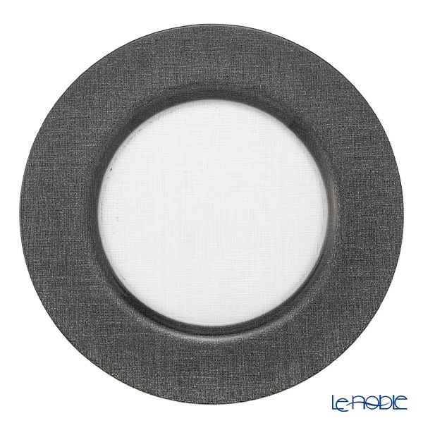 Vetro Felice ヴェトロ フェリーチェ グリッター チャージャープレート 33cm ダークグレイ＆クリア