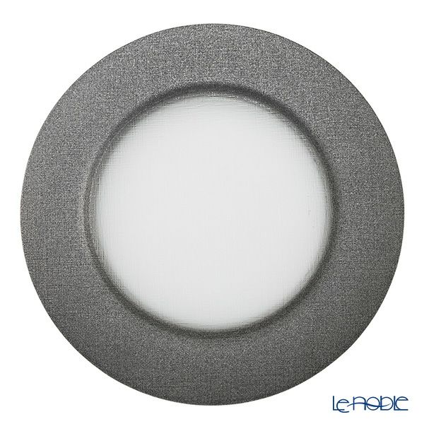 Vetro Felice ヴェトロ フェリーチェ グリッター チャージャープレート 33cm ダークグレイ＆クリア