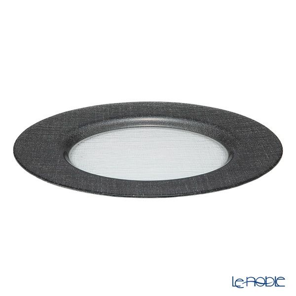 Vetro Felice ヴェトロ フェリーチェ グリッター チャージャープレート 33cm ダークグレイ＆クリア