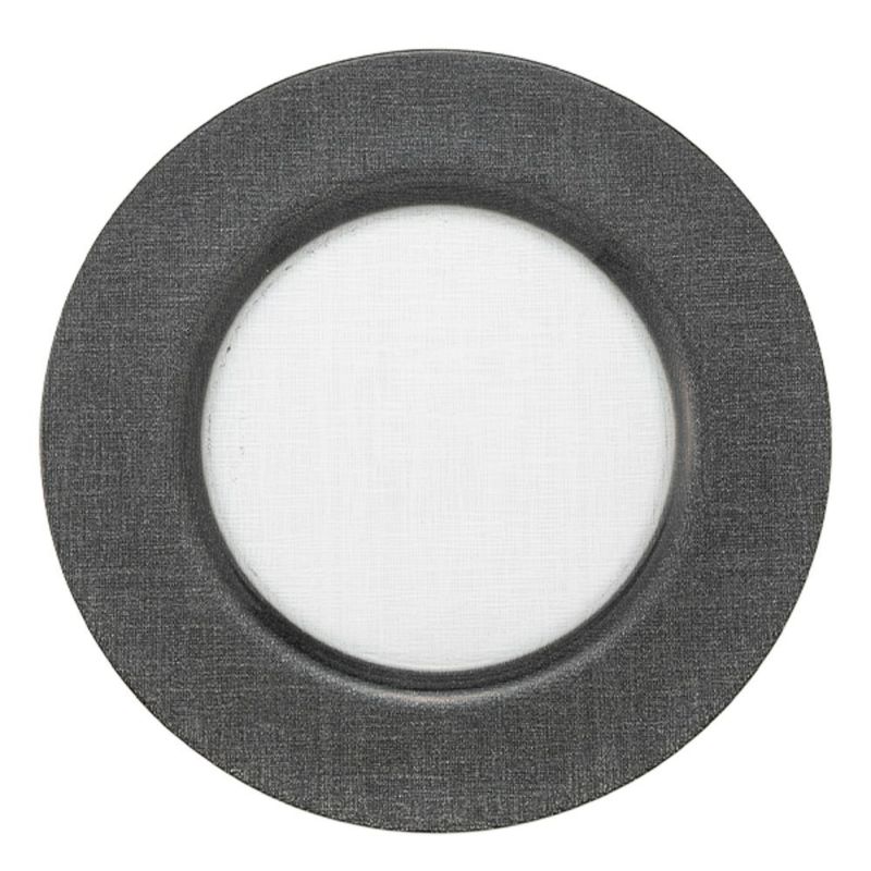 Vetro Felice ヴェトロ フェリーチェ グリッター チャージャープレート 33cm ダークグレイ＆クリア