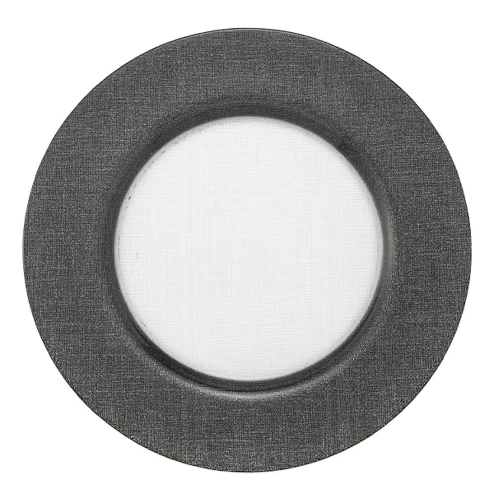 Vetro Felice ヴェトロ フェリーチェ グリッター チャージャープレート 33cm ダークグレイ＆クリア