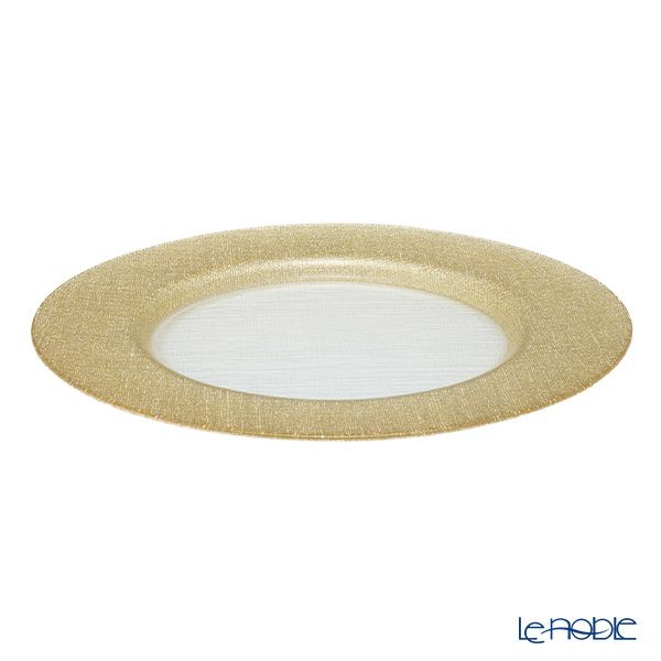 Vetro Felice ヴェトロ フェリーチェ グリッター チャージャープレート 33cm ニューゴールド＆クリア