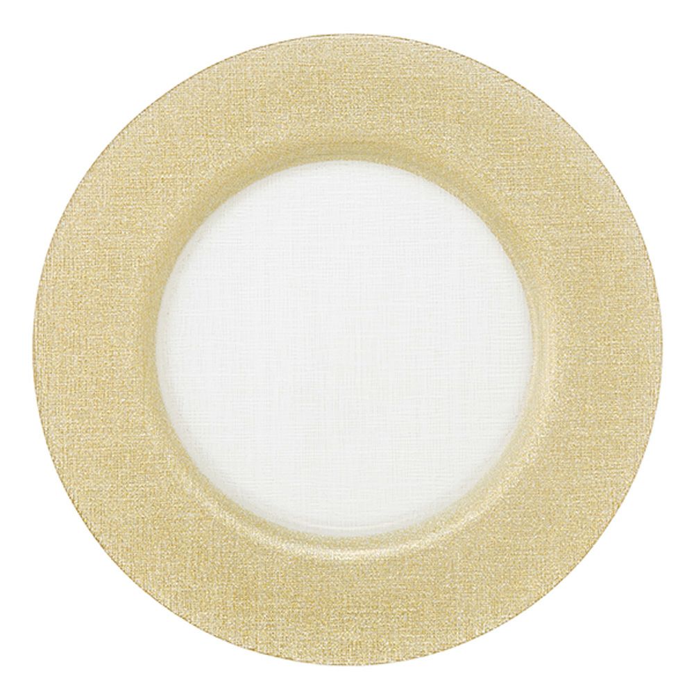 Vetro Felice ヴェトロ フェリーチェ グリッター チャージャープレート 33cm ニューゴールド＆クリア
