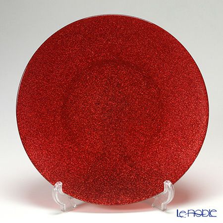 Vetro Felice ヴェトロ フェリーチェ グリッター プレート 28cm レッド
