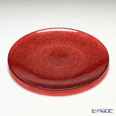 Vetro Felice ヴェトロ フェリーチェ グリッター プレート 28cm レッド