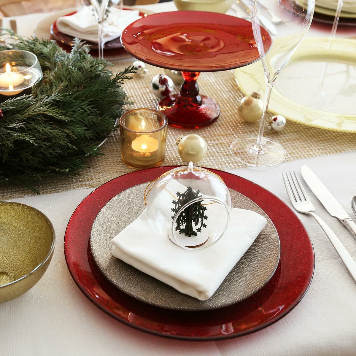 Vetro Felice ヴェトロ フェリーチェ グリッター プレート 28cm レッド