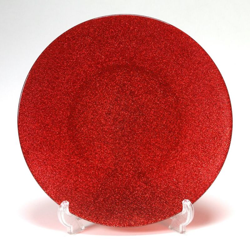 Vetro Felice ヴェトロ フェリーチェ グリッター プレート 28cm レッド
