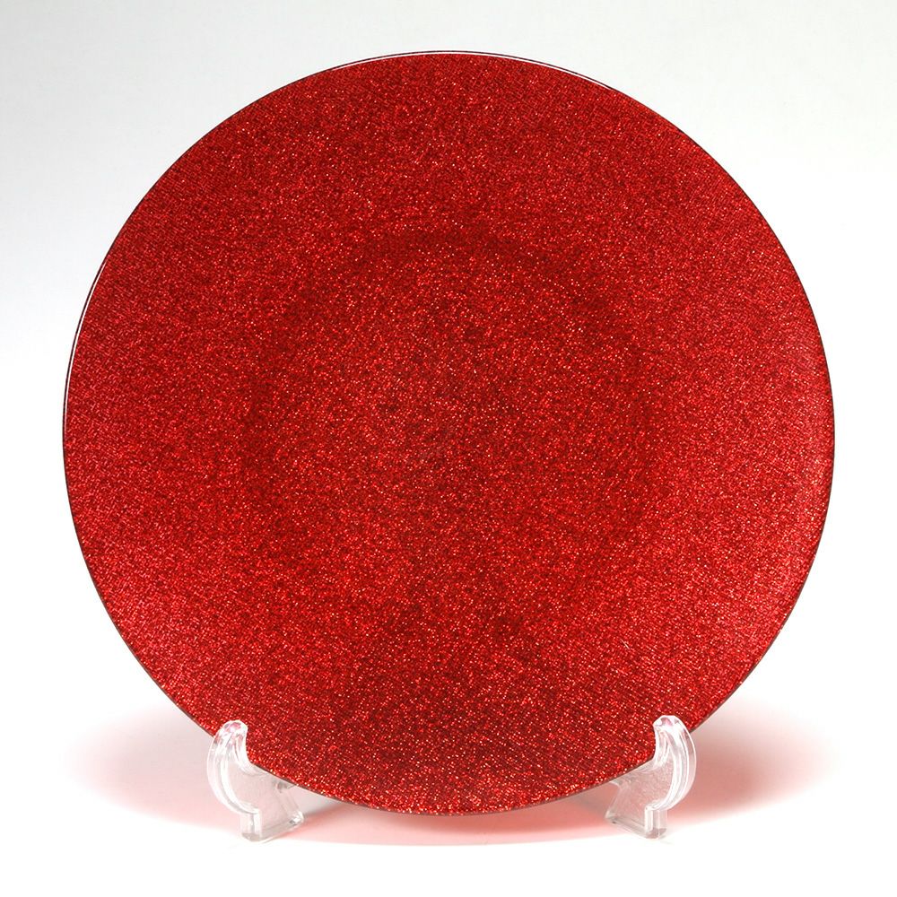 Vetro Felice ヴェトロ フェリーチェ グリッター プレート 28cm レッド