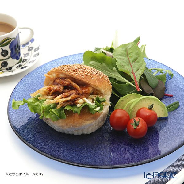 Vetro Felice ヴェトロ フェリーチェ グリッター プレート 28cm ダークブルー