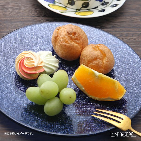 Vetro Felice ヴェトロ フェリーチェ グリッター プレート 21cm ダークブルー