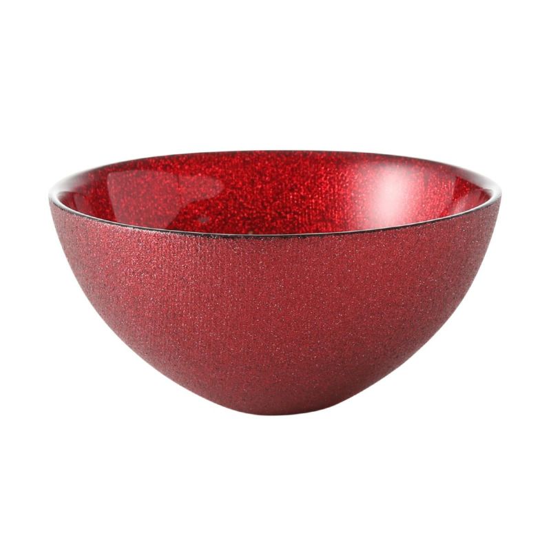 Vetro Felice ヴェトロ フェリーチェ グリッター ボウル 13cm レッド