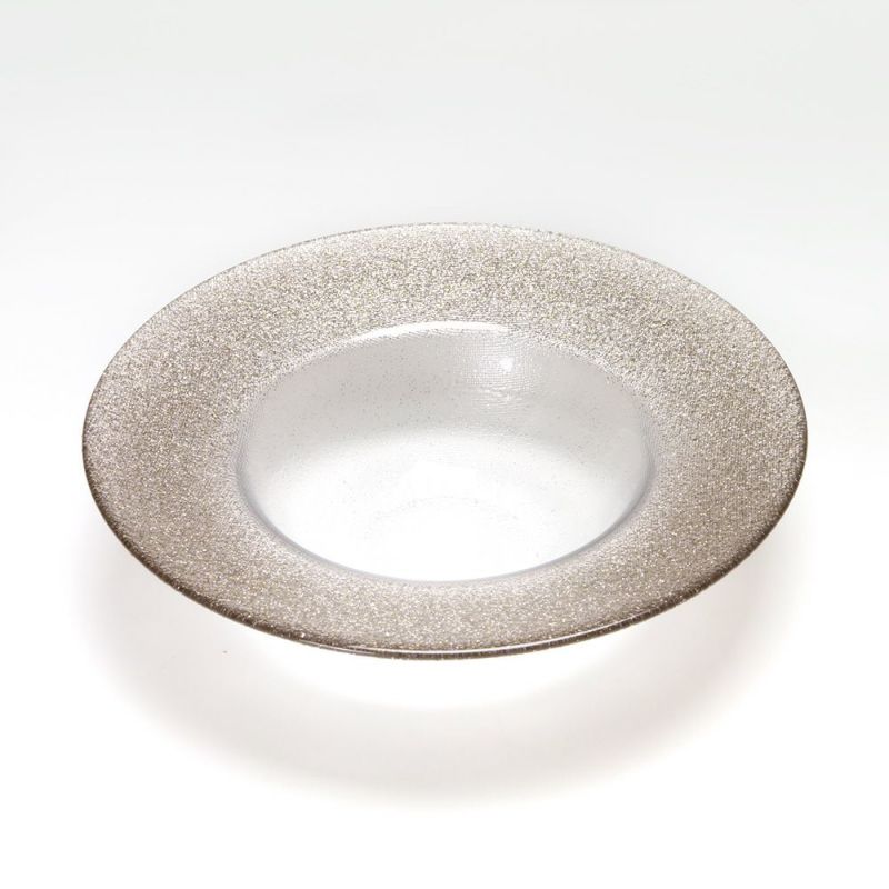 Vetro Felice ヴェトロ フェリーチェ グリッター リムボウル 19.5cm ジンジャー＆クリア
