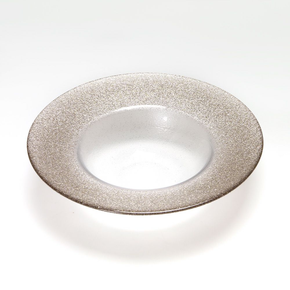 Vetro Felice ヴェトロ フェリーチェ グリッター リムボウル 19.5cm ジンジャー＆クリア