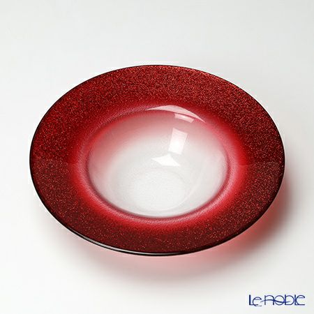 Vetro Felice ヴェトロ フェリーチェ グリッター リムボウル 19.5cm レッド＆クリア