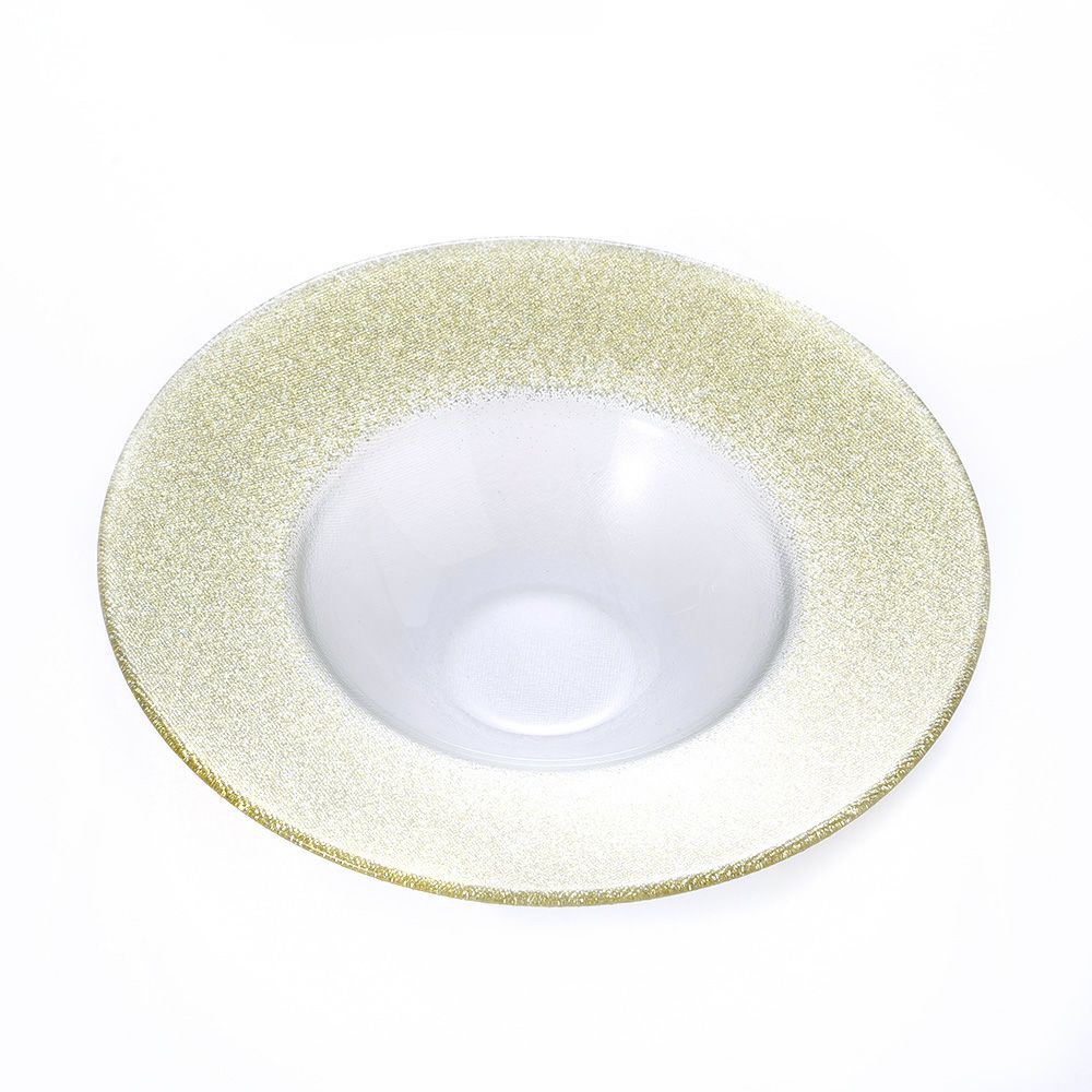 Vetro Felice ヴェトロ フェリーチェ グリッター リムボウル 19.5cm ニューゴールド＆クリア