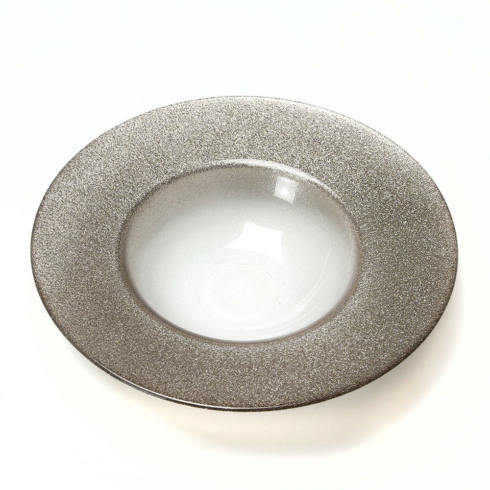 Vetro Felice ヴェトロ フェリーチェ グリッター リムボウル 26cm ジンジャー＆クリア