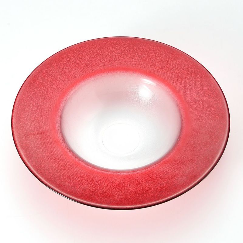 Vetro Felice ヴェトロ フェリーチェ グリッター リムボウル 26cm レッド＆クリア