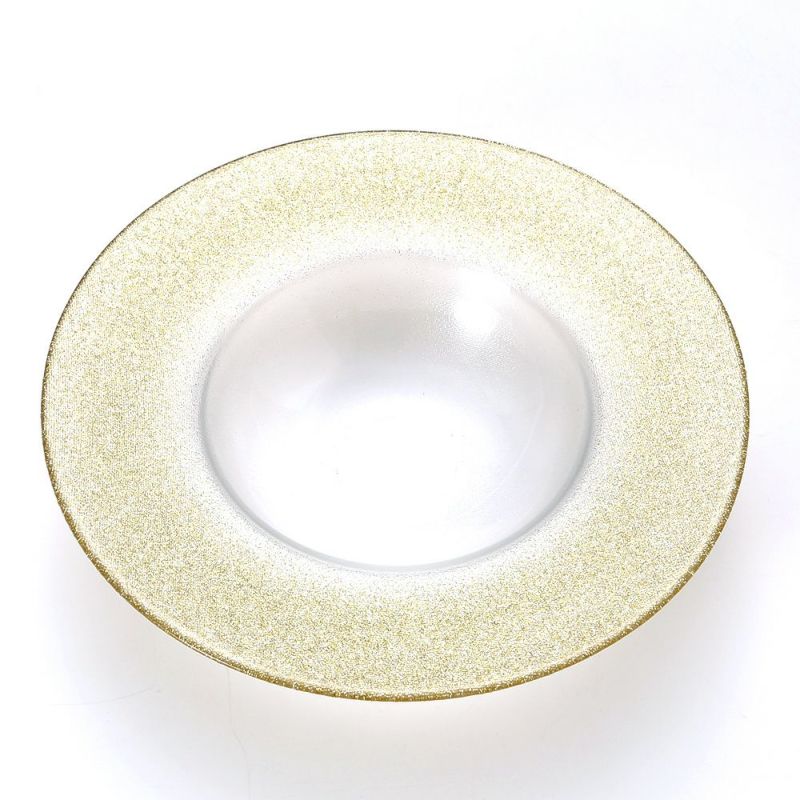 Vetro Felice ヴェトロ フェリーチェ グリッター リムボウル 26cm ニューゴールド＆クリア