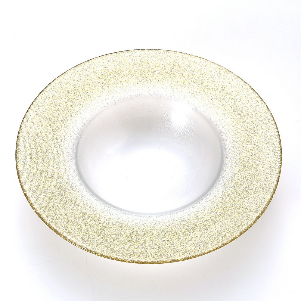 Vetro Felice ヴェトロ フェリーチェ グリッター リムボウル 26cm ニューゴールド＆クリア