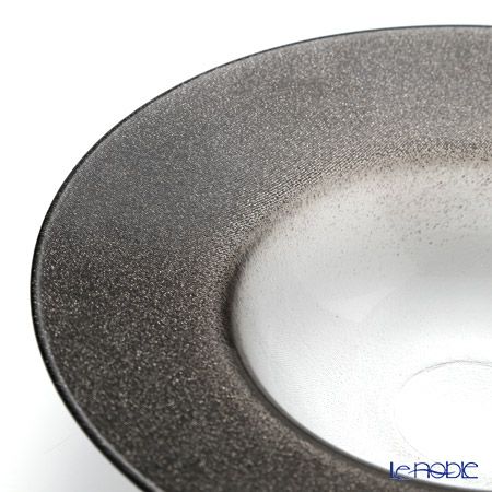 Vetro Felice ヴェトロ フェリーチェ グリッター リムボウル 26cm ダークグレイ＆クリア