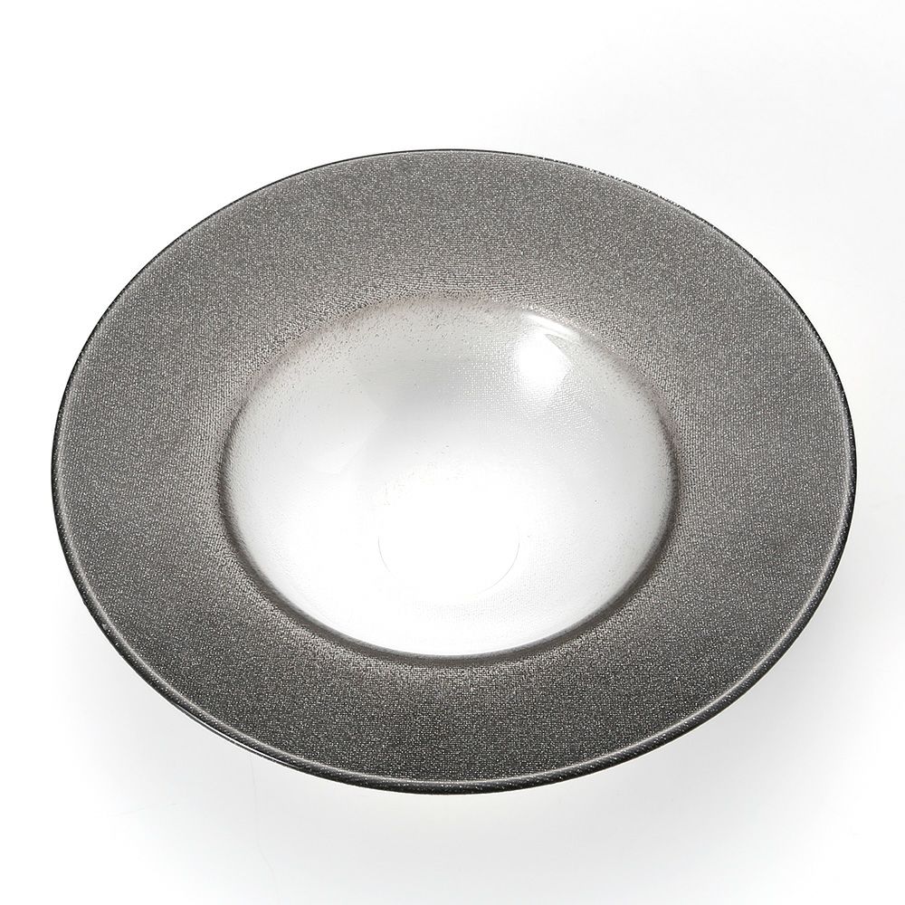 Vetro Felice ヴェトロ フェリーチェ グリッター リムボウル 26cm ダークグレイ＆クリア