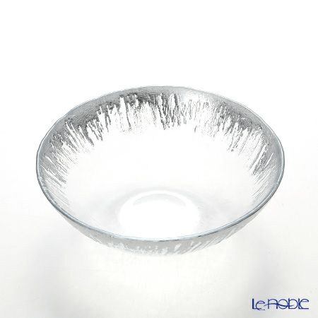 Vetro Felice ヴェトロ フェリーチェ フラッシュ ボウル 17cm クリア＆シルバー