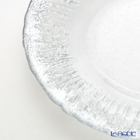 Vetro Felice ヴェトロ フェリーチェ フラッシュ プレート 21.5cm クリア＆シルバー