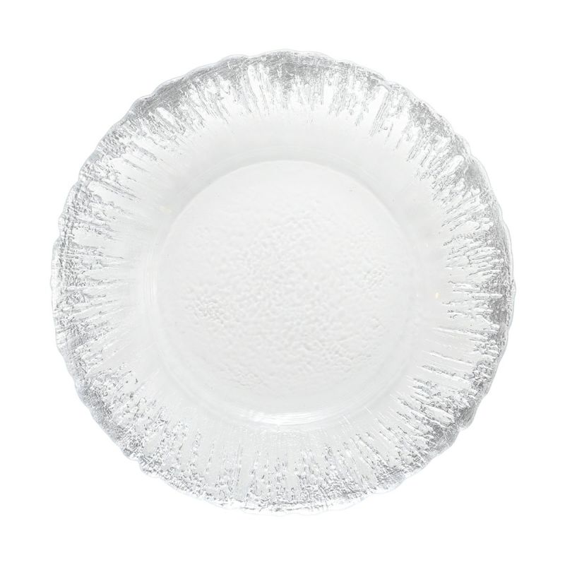 Vetro Felice ヴェトロ フェリーチェ フラッシュ プレート 21.5cm クリア＆シルバー