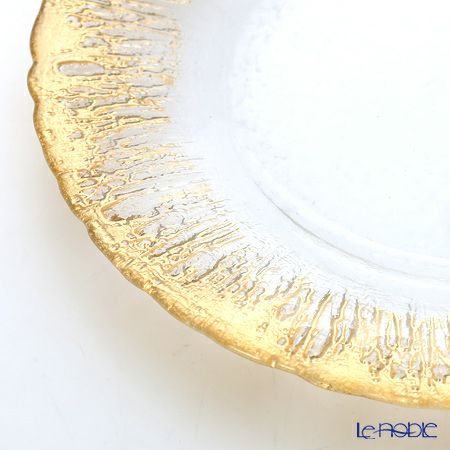 Vetro Felice ヴェトロ フェリーチェ フラッシュ プレート 21.5cm クリア＆ゴールド