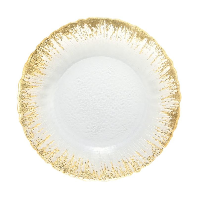 Vetro Felice ヴェトロ フェリーチェ フラッシュ プレート 21.5cm クリア＆ゴールド